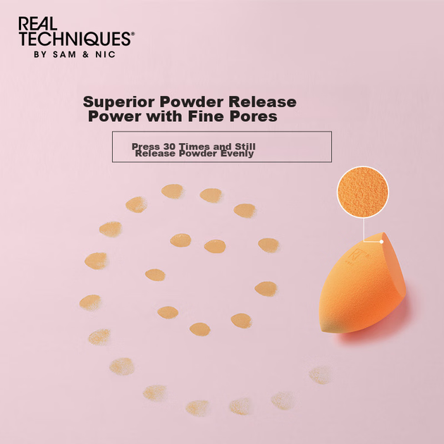Набор из 2 спонжей для макияжа Real Techniques Beauty Blender, двойного назначения: для сухого и влажного нанесения макияжа. - изображение 4