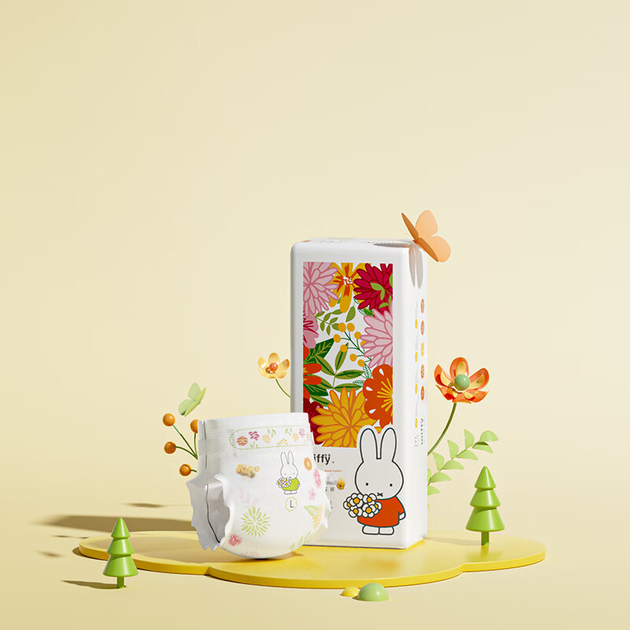 Подгузники Solove Miffy Little Garden 2.0 ультратонкие мягкие L 40шт 9-14кг дышащие - изображение 7