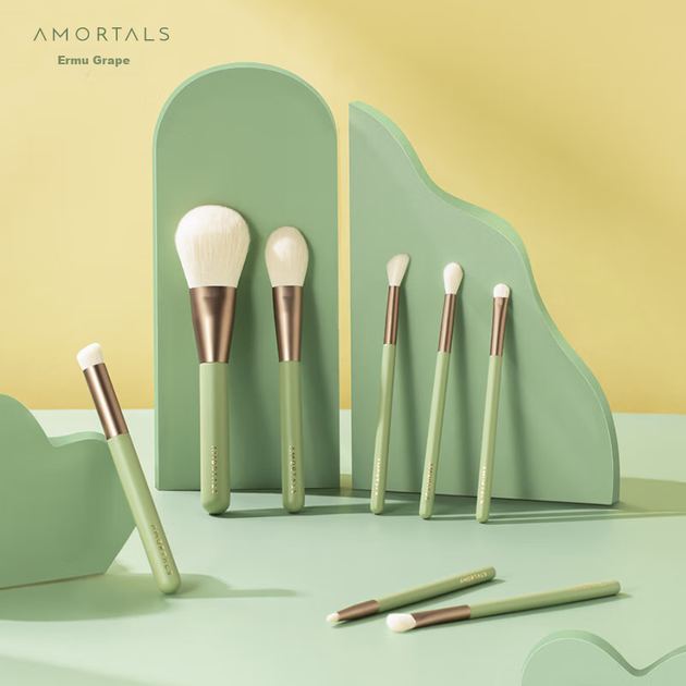 Набор из 8 кистей для макияжа лица AMORTALS Emerald Star Trail Series, полный подарочный набор инструментов для макияжа. - Фото 4 Набор из 8 кистей для макияжа лица AMORTALS Emerald Star Trail Series, полный подарочный набор инструментов для макияжа. - изображение 4