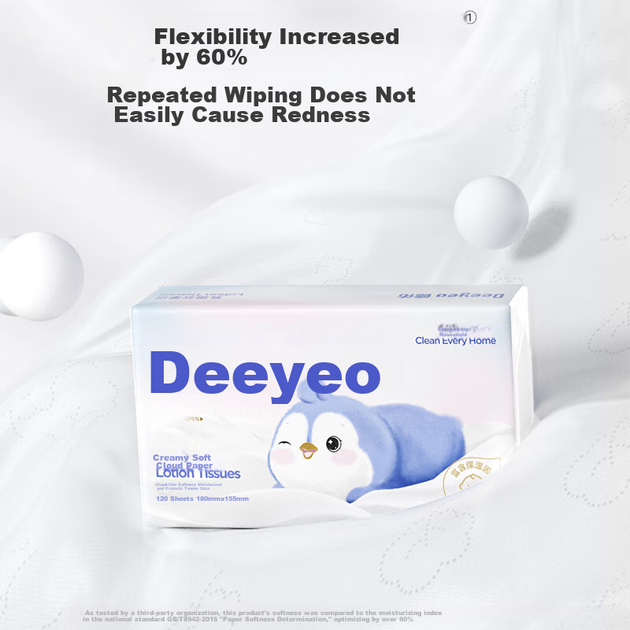 Увлажняющие бумажные салфетки Deyou Baby Cloud Soft, кремового цвета, 120 листов, 15 упаковок, детские мягкие салфетки, размер M. - изображение 10