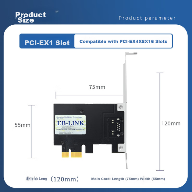 Гігабітна Ethernet-карта EB-LINK PCIE, однопортовий мережевий адаптер для настільного комп'ютера, внутрішня дротова Ethernet-карта зі швидкістю 1000 Мбіт/с для домашнього використання - изображение 5