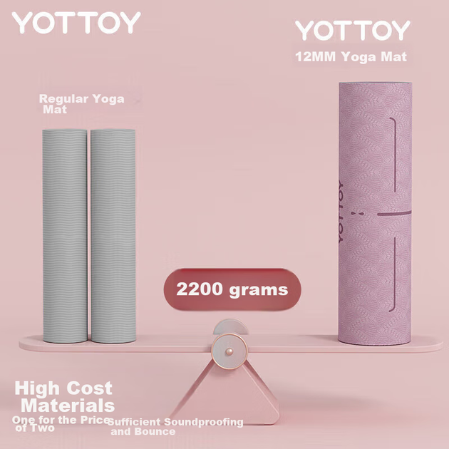 Коврик для йоги Yottoy утолщенный нескользящий для фитнеса и танцев - изображение 5