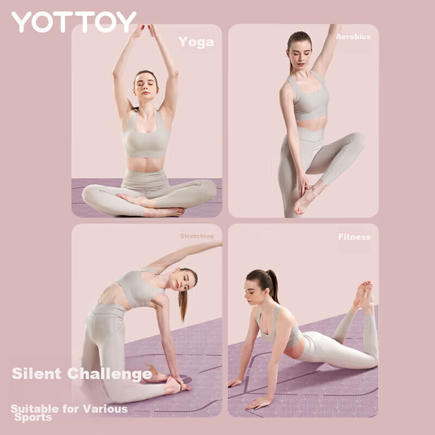 Коврик для йоги Yottoy утолщенный нескользящий для фитнеса и танцев - изображение 9