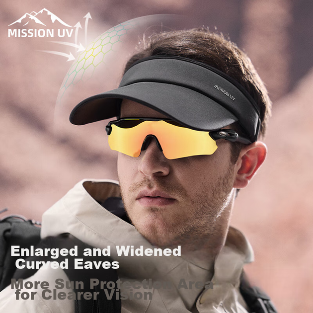 Сонцезахисний капелюх MISSION UV для чоловіків, сонцезахисний козирок, літній капелюх для активного відпочинку, походів, спорту, бігу та захисту від ультрафіолету - изображение 7