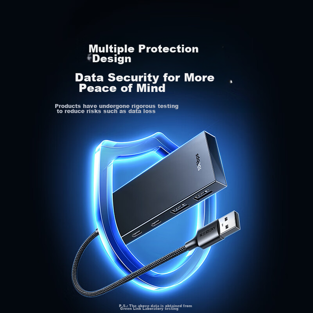 UGREEN USB 3.2 Hub Splitter, 10 Гбит/с высокоскоростная док-станция расширения с несколькими интерфейсами, концентратор 3.2 Gen2, удлинительный кабель для ноутбука. - изображение 7