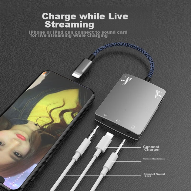 Конвертор потокового відео JOWOYE JZ02 Lightning - mini-Jack 3.5 мм - зображення 4
