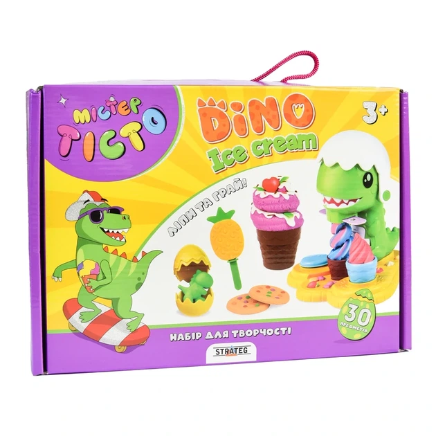 Набір для творчості Містер тісто Dino Ice Cream Strateg українською мовою (41024) - Фото 1 Набір для творчості Містер тісто Dino Ice Cream Strateg українською мовою (41024) - изображение 1