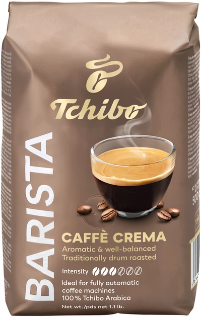 Кава в зернах Tchibo BARISTA Caffè Crema 500 г - Фото 1 Кава в зернах Tchibo BARISTA Caffè Crema 500 г - зображення 1