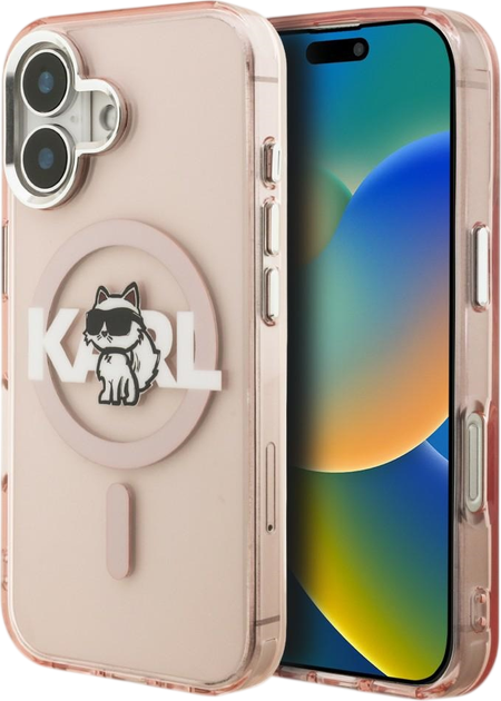 Etui plecki Karl Lagerfeld IML Choupette Sketch Logo MagSafe do Apple iPhone 16 Pink (KLHMP16SHGCHGKBP) - Zdjęcie 1 Etui plecki Karl Lagerfeld IML Choupette Sketch Logo MagSafe do Apple iPhone 16 Pink (KLHMP16SHGCHGKBP) - obraz 1