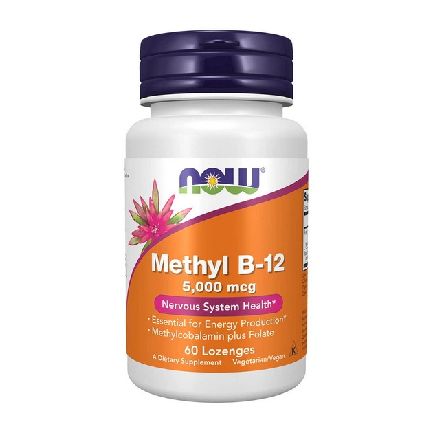 Вітамін B12 NOW Methyl B-12 5000 mcg 60 льодяників - Фото 1 Вітамін B12 NOW Methyl B-12 5000 mcg 60 льодяників - зображення 1