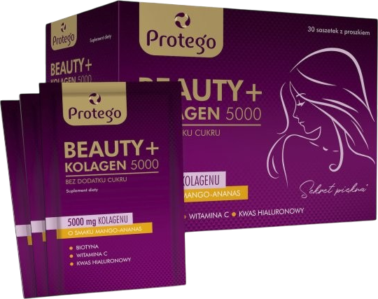 Suplement diety Salvum Lab Protego Beauty + Kolagen 5000 Mango - ananas 30 saszetek (5905108790301) - Zdjęcie 1 Suplement diety Salvum Lab Protego Beauty + Kolagen 5000 Mango - ananas 30 saszetek (5905108790301) - obraz 1