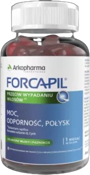Вітаміни та мінерали Arkopharma Forcapil Проти випадіння волосся 60 жувальних мармеладок (3578836129266) - Фото 1 Вітаміни та мінерали Arkopharma Forcapil Проти випадіння волосся 60 жувальних мармеладок (3578836129266) - зображення 1