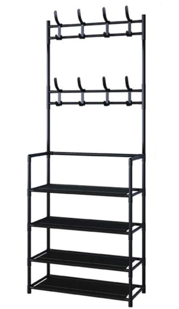 Вешалка с подставкой для обуви на 5 ярусов с крючками 172 см x 80 см x 30 см New Simple Floor Clothes Rack - Фото 7 Вешалка с подставкой для обуви на 5 ярусов с крючками 172 см x 80 см x 30 см New Simple Floor Clothes Rack - изображение 7