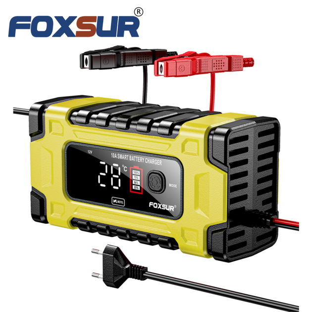 Зарядное устройство автомобильное 12V/24V Foxsur FBC122410E Автоматическое импульсное с функцией восстановления Yellow (19432) - изображение 5