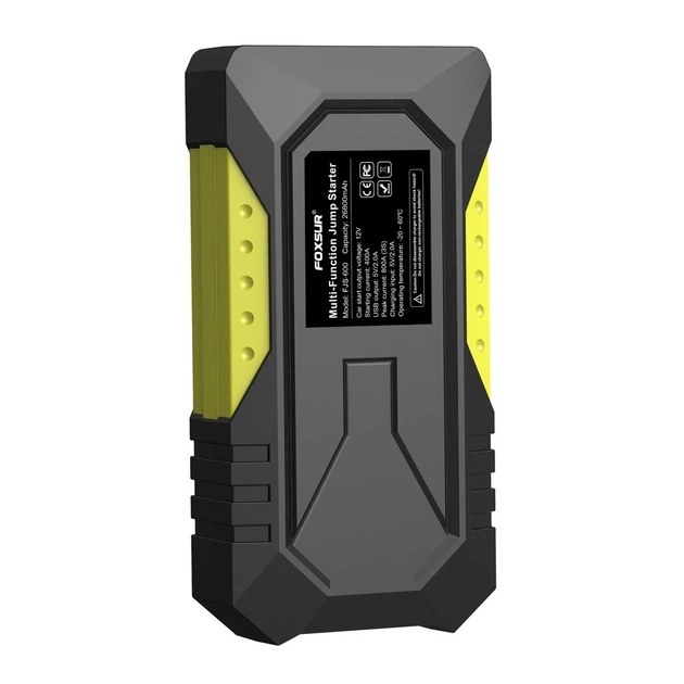 Пусковое устройство 800А 12В Foxsur FJS-600 Автомобильный бустер джамп стартер Yellow (19450) - Фото 2 Пусковое устройство 800А 12В Foxsur FJS-600 Автомобильный бустер джамп стартер Yellow (19450) - изображение 2