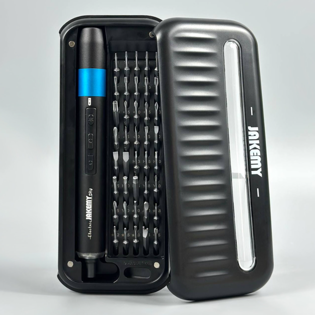Акумуляторна викрутка JAKEMY JM-Y03 Plus 41в1 Dual Dynamics з магнітними бітами в кейсі - Фото 2 Акумуляторна викрутка JAKEMY JM-Y03 Plus 41в1 Dual Dynamics з магнітними бітами в кейсі - зображення 2