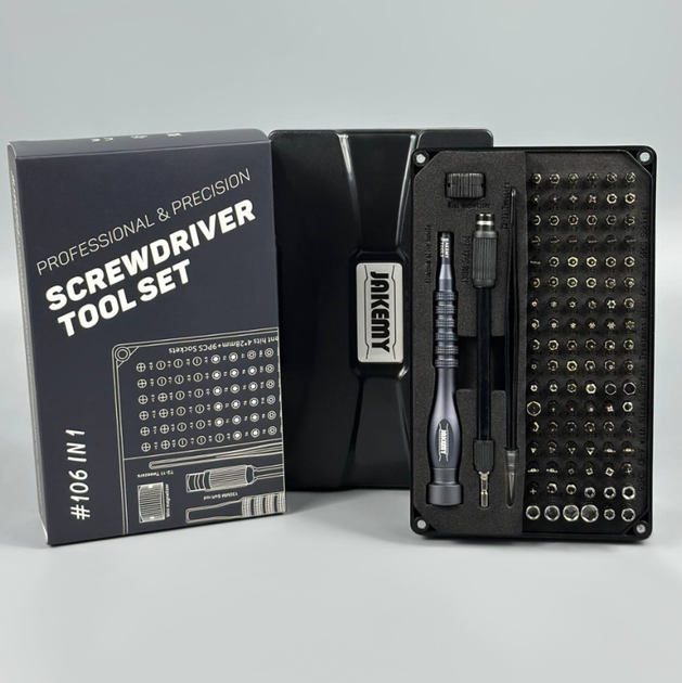 Отвертка JAKEMY JM-8177 106в1 с набором магнитных бит в кейсе - изображение 2