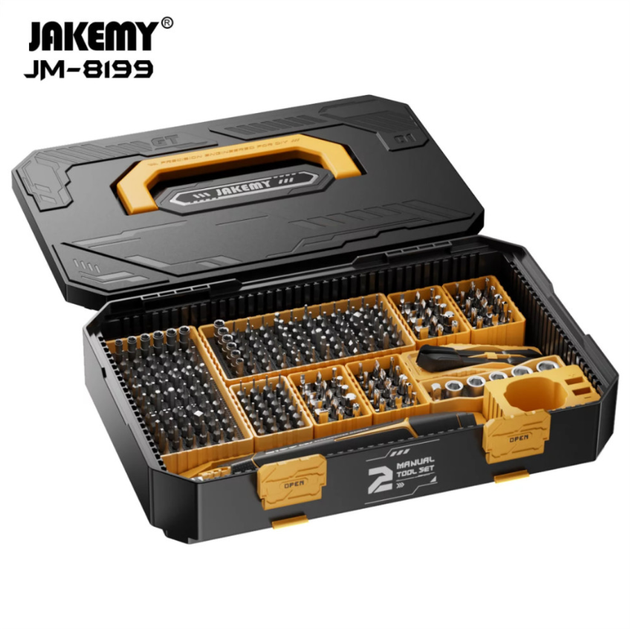 Отвертка JAKEMY JM-8199 257в1 с набором магнитных бит в кейсе - изображение 5