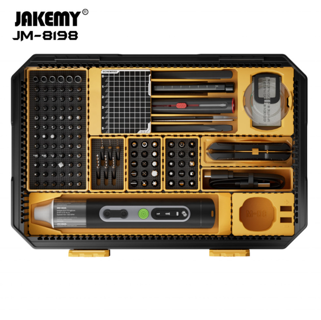 Акумуляторна викрутка JAKEMY JM-8198 135в1 з набором біт у кейсі - зображення 8