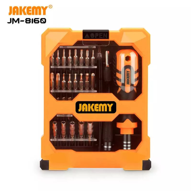 Отвертка JAKEMY JM-8160 33в1 с набором магнитных бит в кейсе - Фото 6 Отвертка JAKEMY JM-8160 33в1 с набором магнитных бит в кейсе - изображение 6
