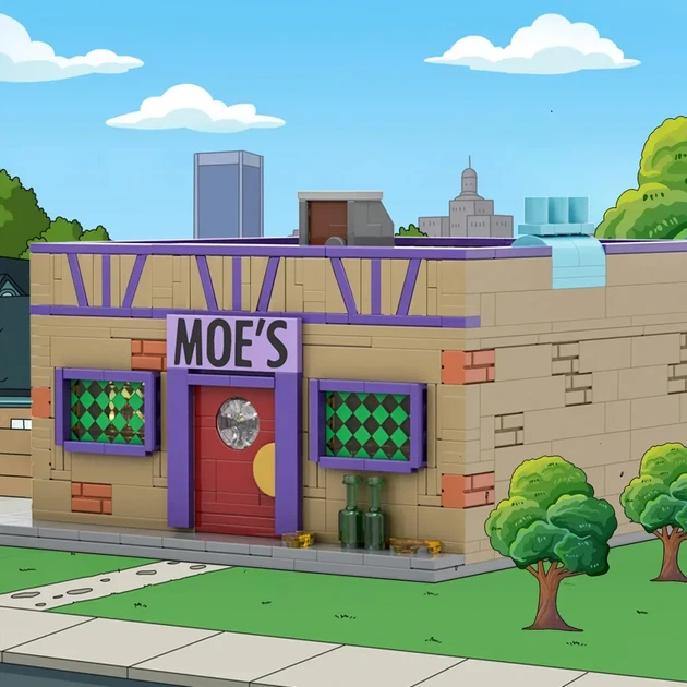 Конструктор "Таверна Мо" из мультсериала Симпсоны The Simpsons - Moe's Tavern Springfield MOC, 840 деталей - изображение 2