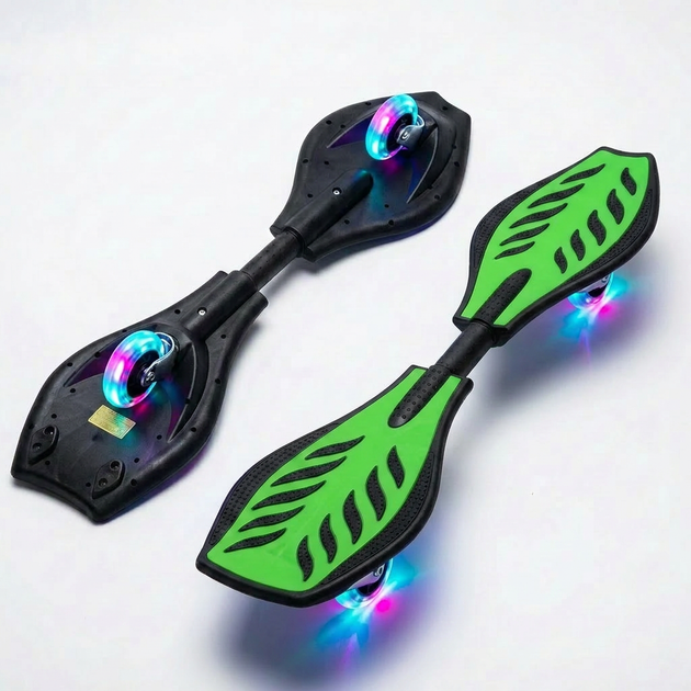 Рипстик роллерсерф со светящимися колесами и алюминиевой рамой SP-Sport Ripstik 4711 Green-Black - изображение 5