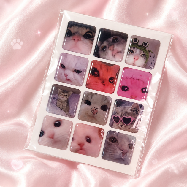 Объемные 3D стикеры котики 12 шт, Cat 3D Stickers - Фото 2 Объемные 3D стикеры котики 12 шт, Cat 3D Stickers - изображение 2