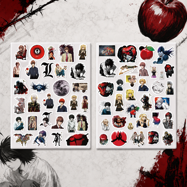 Стікери Зошит смерті 100 шт, Аніме Death Note - Фото 7 Стікери Зошит смерті 100 шт, Аніме Death Note - зображення 7