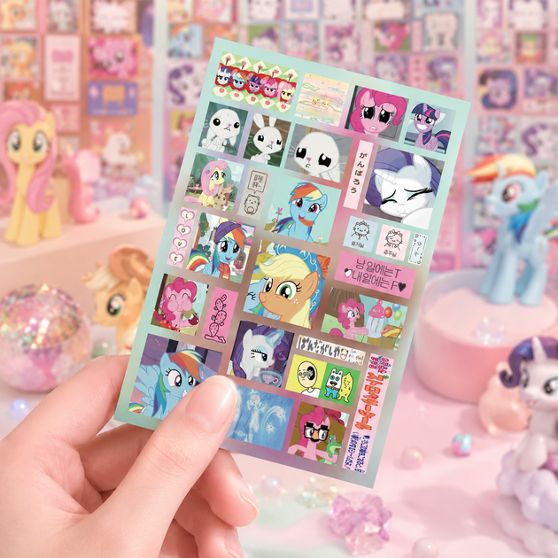 Стикеры Май Літл Поні 200 шт, 8 листов А5 10,5х15 см My Little Pony - Фото 4 Стикеры Май Літл Поні 200 шт, 8 листов А5 10,5х15 см My Little Pony - изображение 4