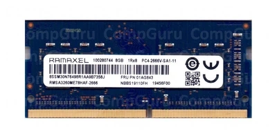 Оперативна пам'ять для ноутбука Ramaxel 8GB DDR4 2666MHz SO-DIMM 1Rx8 (RMSA3260ME78HAF-2666) - Фото 1 Оперативна пам'ять для ноутбука Ramaxel 8GB DDR4 2666MHz SO-DIMM 1Rx8 (RMSA3260ME78HAF-2666) - зображення 1