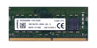 Оперативна пам'ять для ноутбука Kingston 16GB DDR4 3200MHz SO-DIMM 1Rx8 (HP32D4S2S8ME-16) PC4-3200AA 1.2 В код CG-593505577 - Фото 1 Оперативна пам'ять для ноутбука Kingston 16GB DDR4 3200MHz SO-DIMM 1Rx8 (HP32D4S2S8ME-16) PC4-3200AA 1.2 В код CG-593505577 - зображення 1