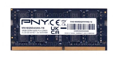 Оперативна пам'ять для ноутбука PNY 16GB DDR4 3200MHz SO-DIMM (MN16GSD43200-TB) - Фото 1 Оперативна пам'ять для ноутбука PNY 16GB DDR4 3200MHz SO-DIMM (MN16GSD43200-TB) - зображення 1