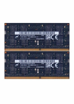 Комплект оперативної пам'яті для ноутбука Micron 32GB (2x16GB) DDR4 2666MHz SO-DIMM 2Rx8 (MTA16ATF2G64HZ-2G6J3) - Фото 1 Комплект оперативної пам'яті для ноутбука Micron 32GB (2x16GB) DDR4 2666MHz SO-DIMM 2Rx8 (MTA16ATF2G64HZ-2G6J3) - зображення 1