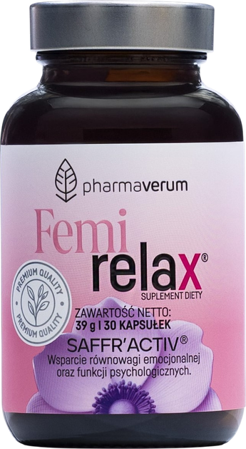 Харчова добавка Pharmaverum Femirelax Dітамін В та шафран 30 капсул (5906970536042) - зображення 2
