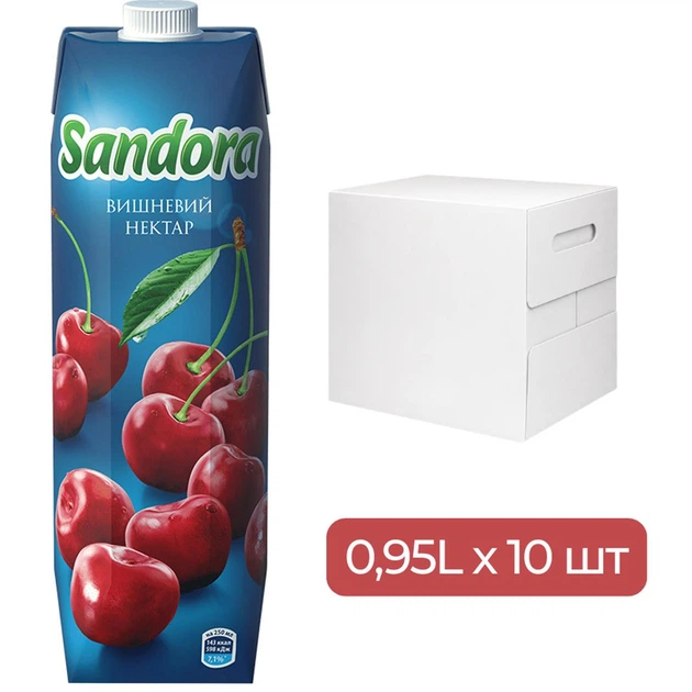 Упаковка вишневого нектару Sandora, 10 шт. х 0,95 л - Фото 1 Упаковка вишневого нектару Sandora, 10 шт. х 0,95 л - зображення 1