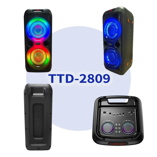 Переносна музична колонка TTD-2809 для вечірки на вулиці з мікрофоном. портативна бездротова з підтримкою aux - зображення 4
