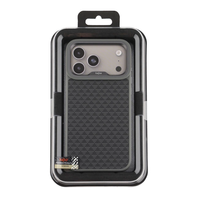 Чохол Premium Kajsa Glamorous Collection Pyramid Pattern with MagSafe для iPhone 17 Pro Max Grey O-Ring - Фото 3 Чохол Premium Kajsa Glamorous Collection Pyramid Pattern with MagSafe для iPhone 17 Pro Max Grey O-Ring - изображение 3