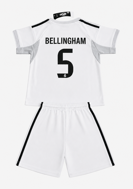 Детская футбольная форма Беллингем Bellingham (Номер 5) ФК "Real Madrid" Основная. Новый сезон 25/26. Размер 30 (на рост 155-165см) Вышитые эмблемы. - Фото 2 Детская футбольная форма Беллингем Bellingham (Номер 5) ФК "Real Madrid" Основная. Новый сезон 25/26. Размер 30 (на рост 155-165см) Вышитые эмблемы. - изображение 2