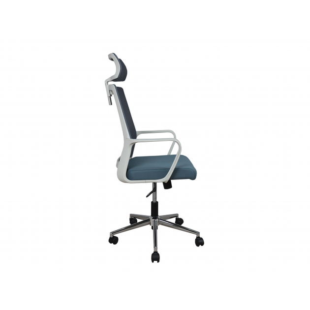 Офисное компьютерное кресло WIND INTARSIO алюминий/ткань Белый каркас/серый - изображение 3