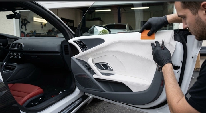 Алькантара самоклеющаяся для салона авто белая 30Х150 см Loafen - изображение 5