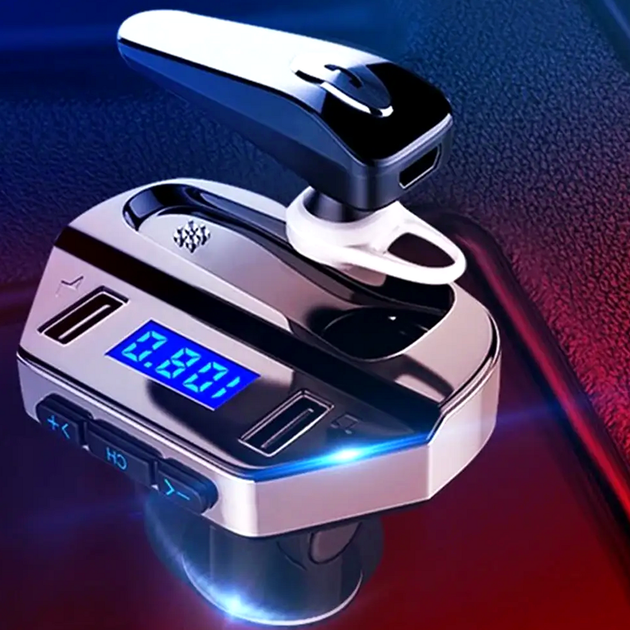 FM модулятор Bluetooth с USB и Hands Free для автомобиля 2 USB порта черный TRM-419 - изображение 7
