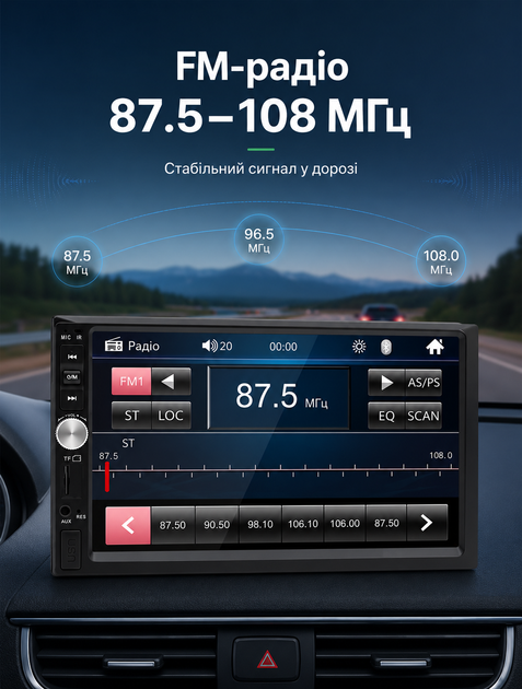 Автомагнитола 2DIN сенсорная в машину с Bluetooth USB FM радио пультом 7 дюймов мультимедийная система магнитола для авто - изображение 5