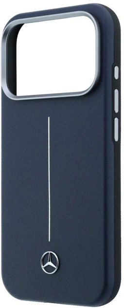 Чохол для смартфона Mercedes-Benz Leather Semi Wrap Iconic Line MagSafe для Apple iPhone 17 Pro Navy Blue (3666339617813) - зображення 6