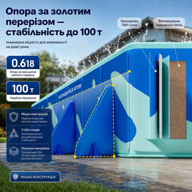 Уличный бассейн из ПВХ для детей и взрослых с быстрой установкой для релакса и отдыха на природе - изображение 4