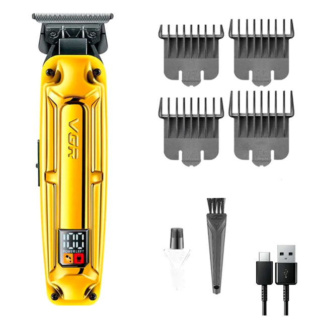 Аккумуляторный триммер для стрижки 2000 мАч 4 насадки USB V-904 GOLD PS-114 - изображение 2