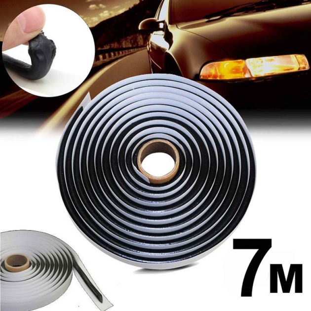 Клей для скла та фар CTK Butyl Headlight Cord бутил-каучук чорний 9ммх7м (002-50710) - зображення 2
