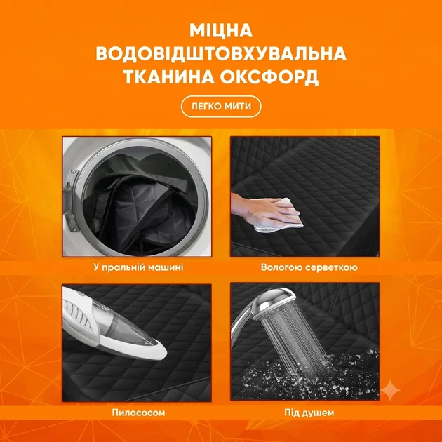 Авто гамак накидка чохол автомобільна підстилка з бортами для перевезення собаки вологостійкий з прогумованою основою Чорний - зображення 6