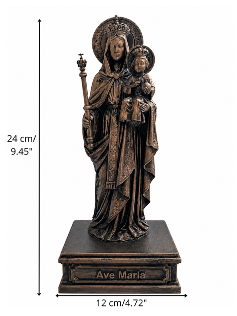 Статуэтка Ave Maria бронзовая религиозная — коллекционная скульптура Девы Марии, 24 см - изображение 7