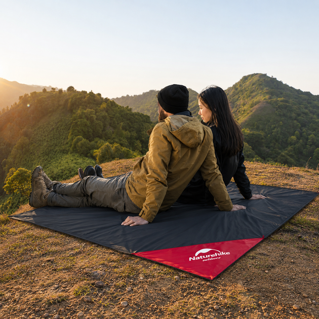 Складной пляжный коврик 145x100 см подстилка для пляжа Naturehike туристический коврик для пикника водонепроницаемый Черный - изображение 7