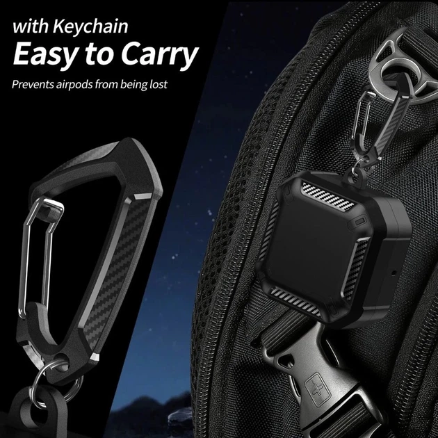 Чехол Primo Magnet Lock Rugged TPU для наушников Samsung Galaxy Buds 4 / Buds 4 Pro с карабином - Black - изображение 7